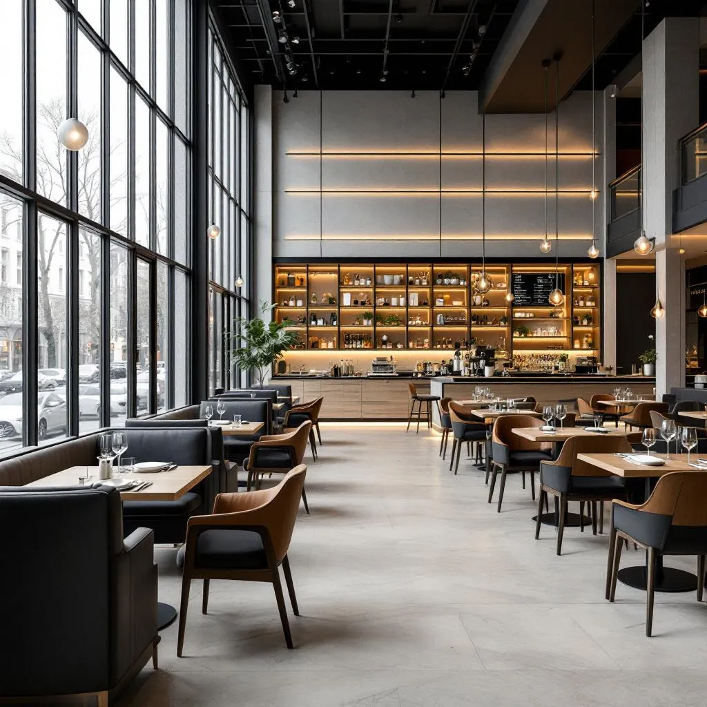 Nowoczesne wnętrze jednej z naszych flagowych restauracji w Warszawie