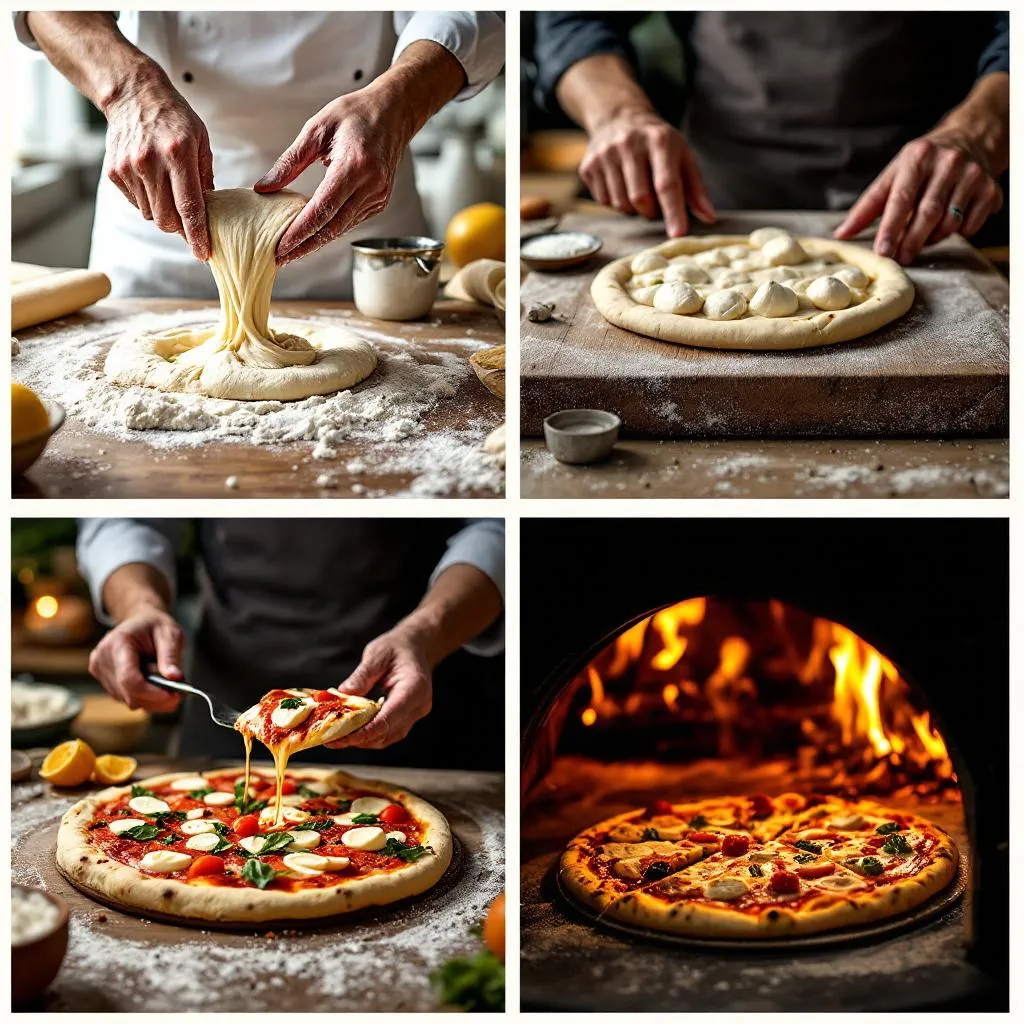 Proces przygotowania pizzy krok po kroku - od wyrabiania ciasta po wyjęcie gotowej pizzy z pieca